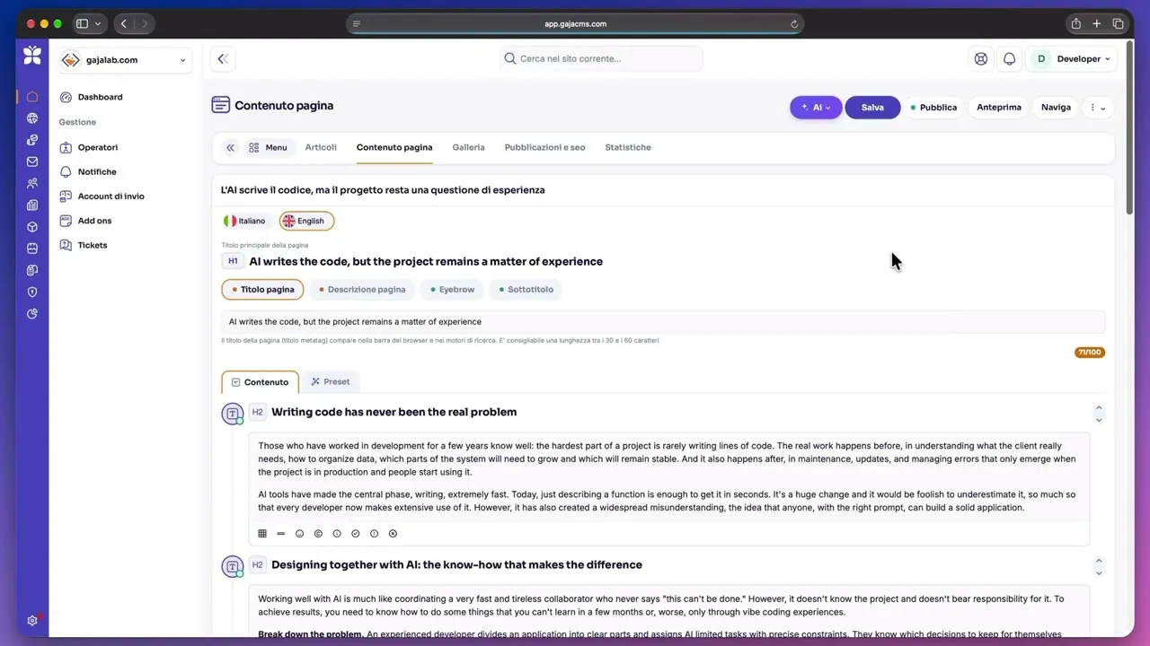 Tradurre una pagina con l'AI
