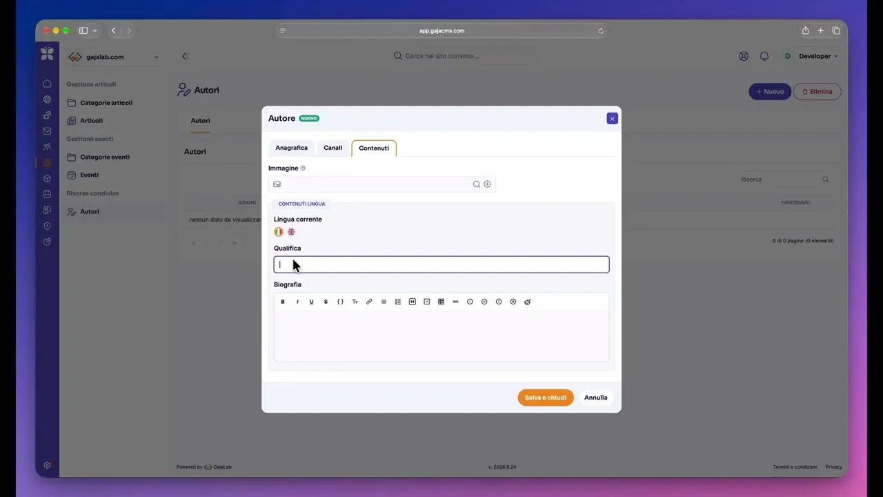 Creare un profilo autore per gli articoli